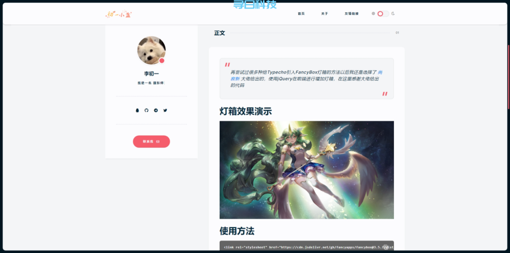 图片[2]-DearLicy主题|一款Typecho的清新主题|李初一开源作品 - 寻日科技-寻日科技